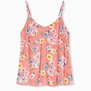 Torrid 12870280 SOPHIE CORAL FLORAL GAUZE SWING CAMI Tank Top V Neck Sleeveless